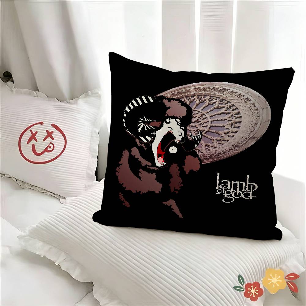 pc Band LLamb Of GGod Pillow Case Fashion Square Pillowcase Bedroom Sofa Room Ins Decoration Leisure