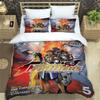 KOF Anime Art Print 3 Piece Bedding Set For Boys Adults Fashion Quilt Cover Pillowcases Soft Comfortable