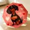 Dachshund Love 8 Ribs 3Fold Black Glue Uv Protection Umbrella Sun Protection Rainproof Compact Folding Umbrella For Travel Daily Use C9241345