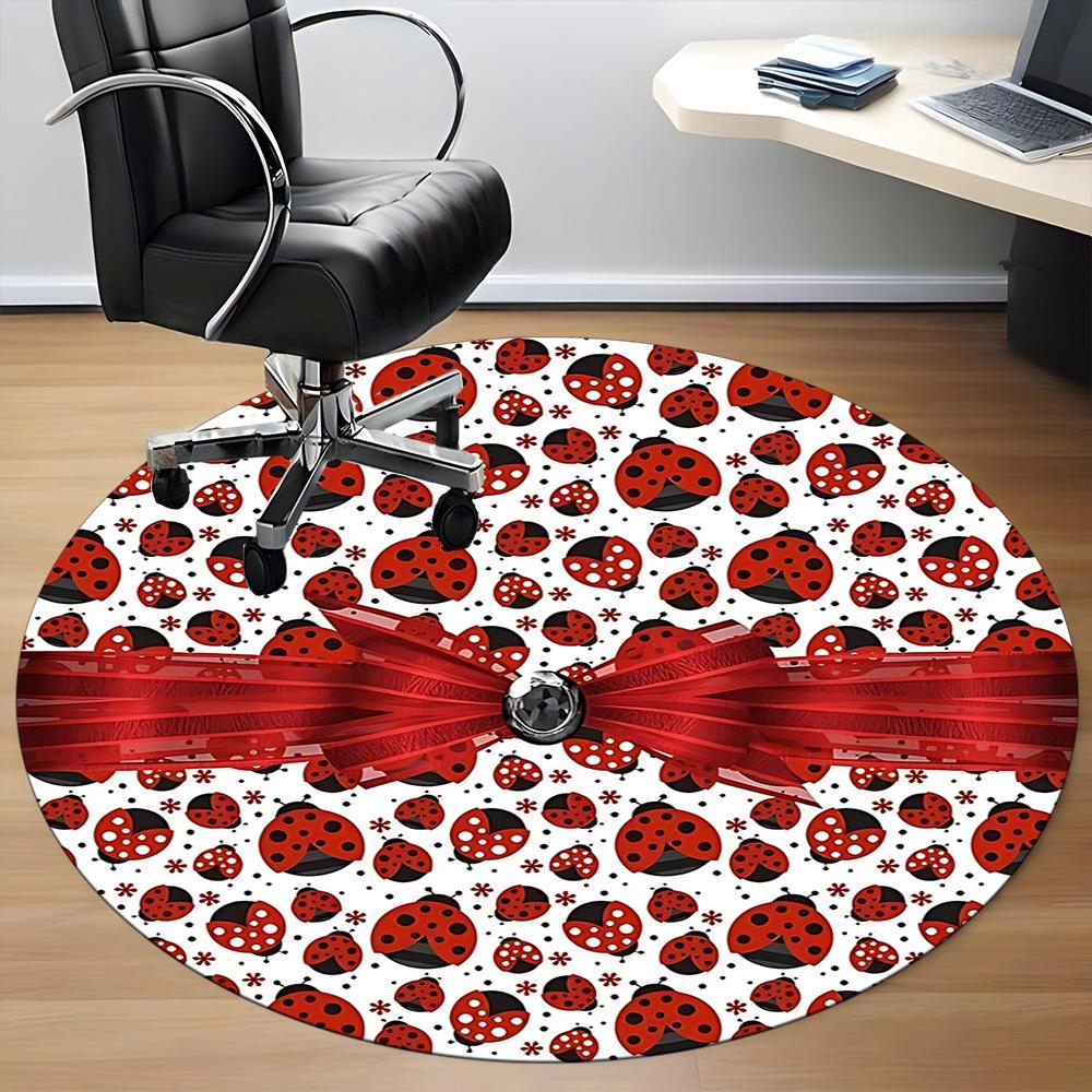 1pc Ladybug Polka Dot Chair Carpet for Office, Non-slip, Soft and Durable Office Rug for  Decoration, Perfect for Office yy251229120