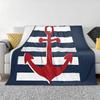 Nautical Skull Sailor Blanket Soft Warm Flannel Throw Blanket Cover for Bed Living room Picnic Travel Home Couch