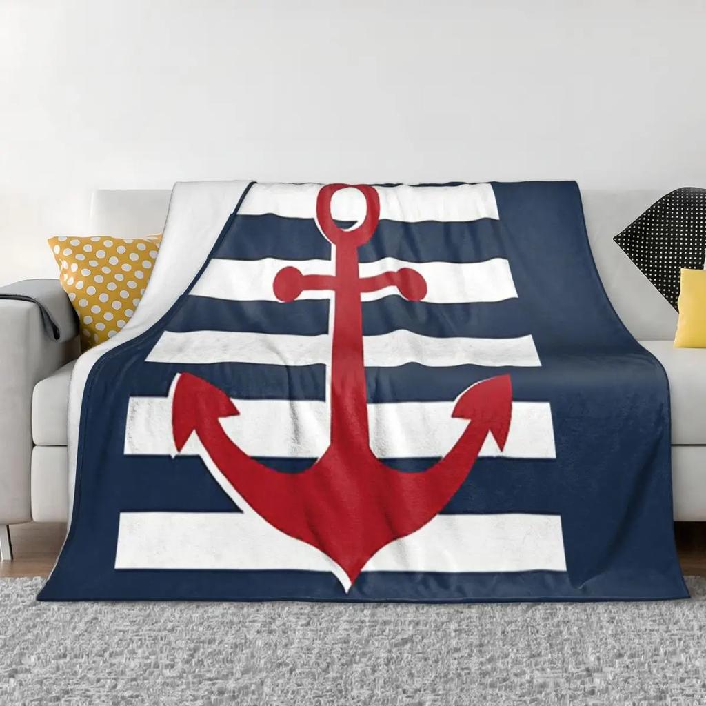 Nautical Skull Sailor Blanket Soft Warm Flannel Throw Blanket Cover for Bed Living room Picnic Travel Home Couch