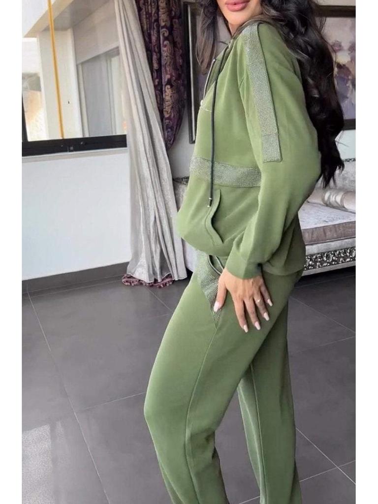 2024 Europäischer und Amerikanischer Herbst/Winter Freizeit Langarm Sweatshirt und Hosen Set