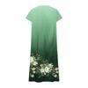 Fashion Women's Summer V-Neck Short Sleeve Floral Print Beach Dress