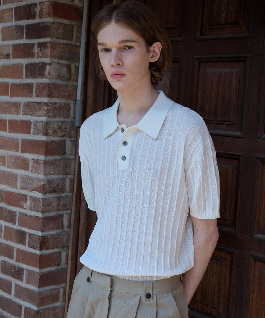 Wednesday Oasis Cool Washable Collar Half Symbol Knit_Ivory(Wc25-Kn21)