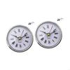 62KD Mini Clock Insert 65mm Round Movement White Face with Gold or Silver Trim Easy To Read Arabic/Optional Numerals