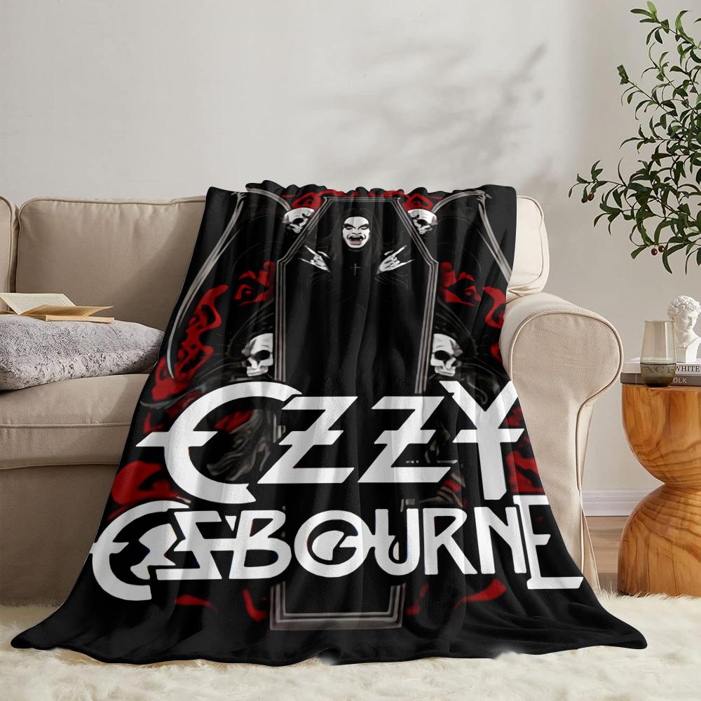 O-ozzy RIP Ozzy Osbourne Coperta Morbida in Flanella Coperta Estiva Leggera Accogliente Coperta per Pisolino per Divano Letto Viaggio