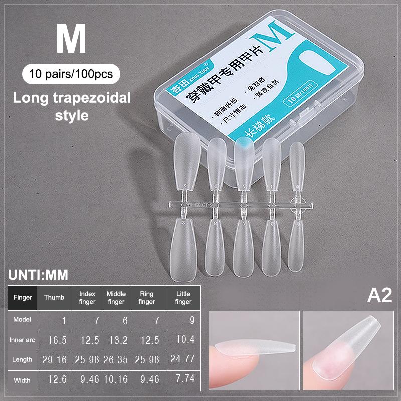 100PCS/Box Fake Nail Tips Medium Design Matte Finish False Nails Manicure Tool Extension Press On Nails