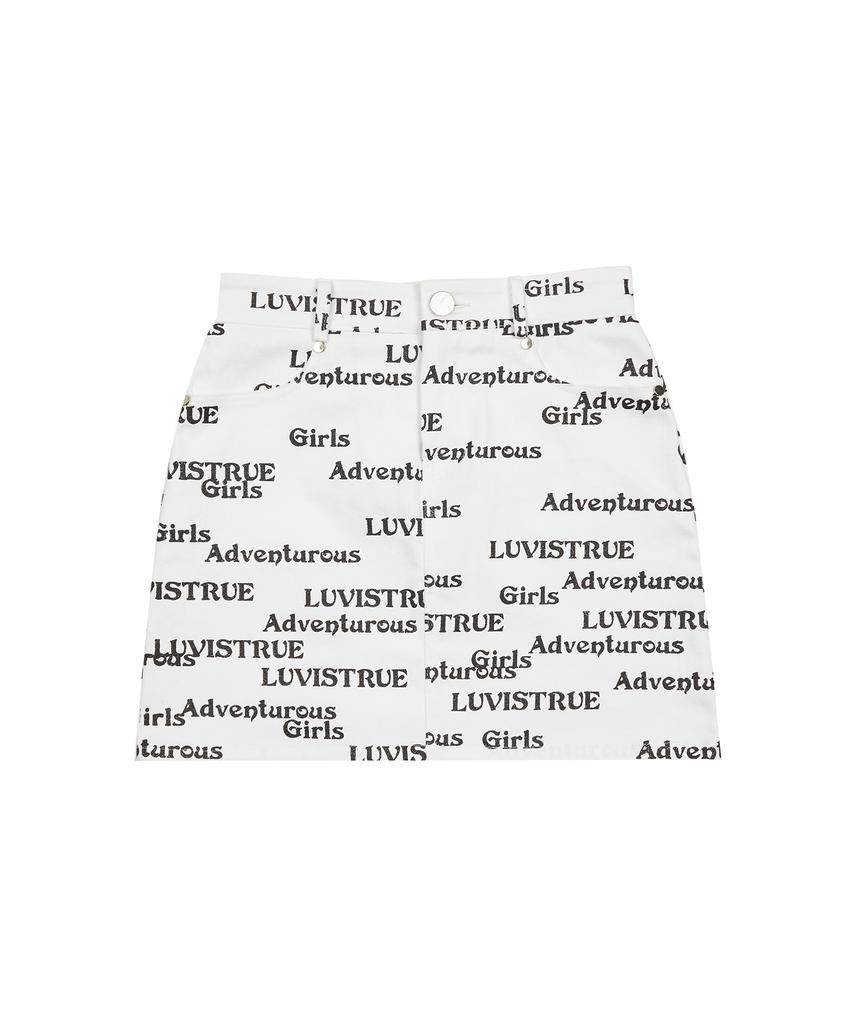 Love Is True Mz Adventurous Glitter Skirt(White)