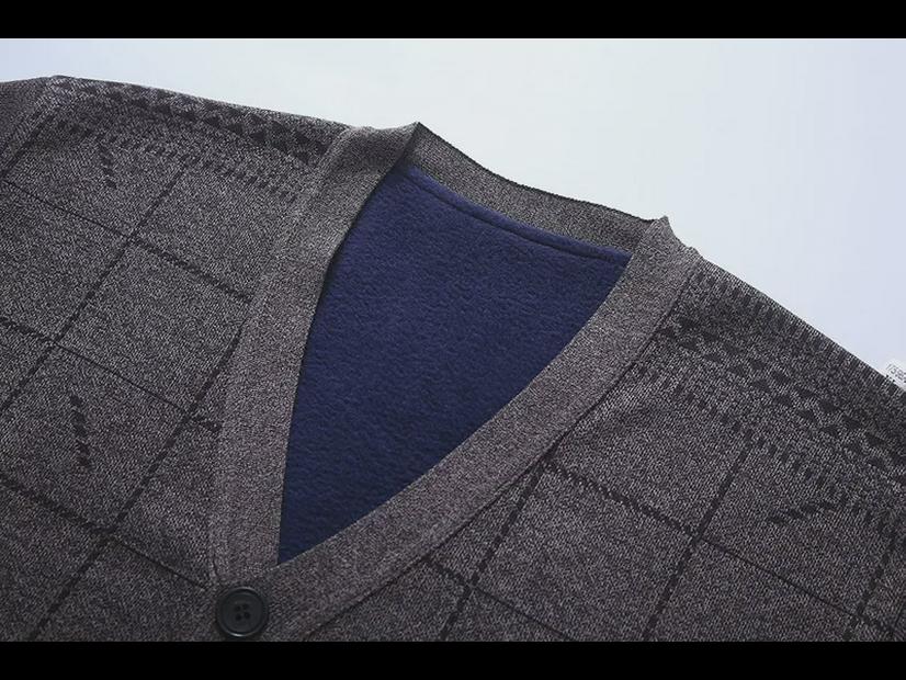 Herren Frühling und Herbst Plus Samt Strickjacke für Mittelalte und Ältere