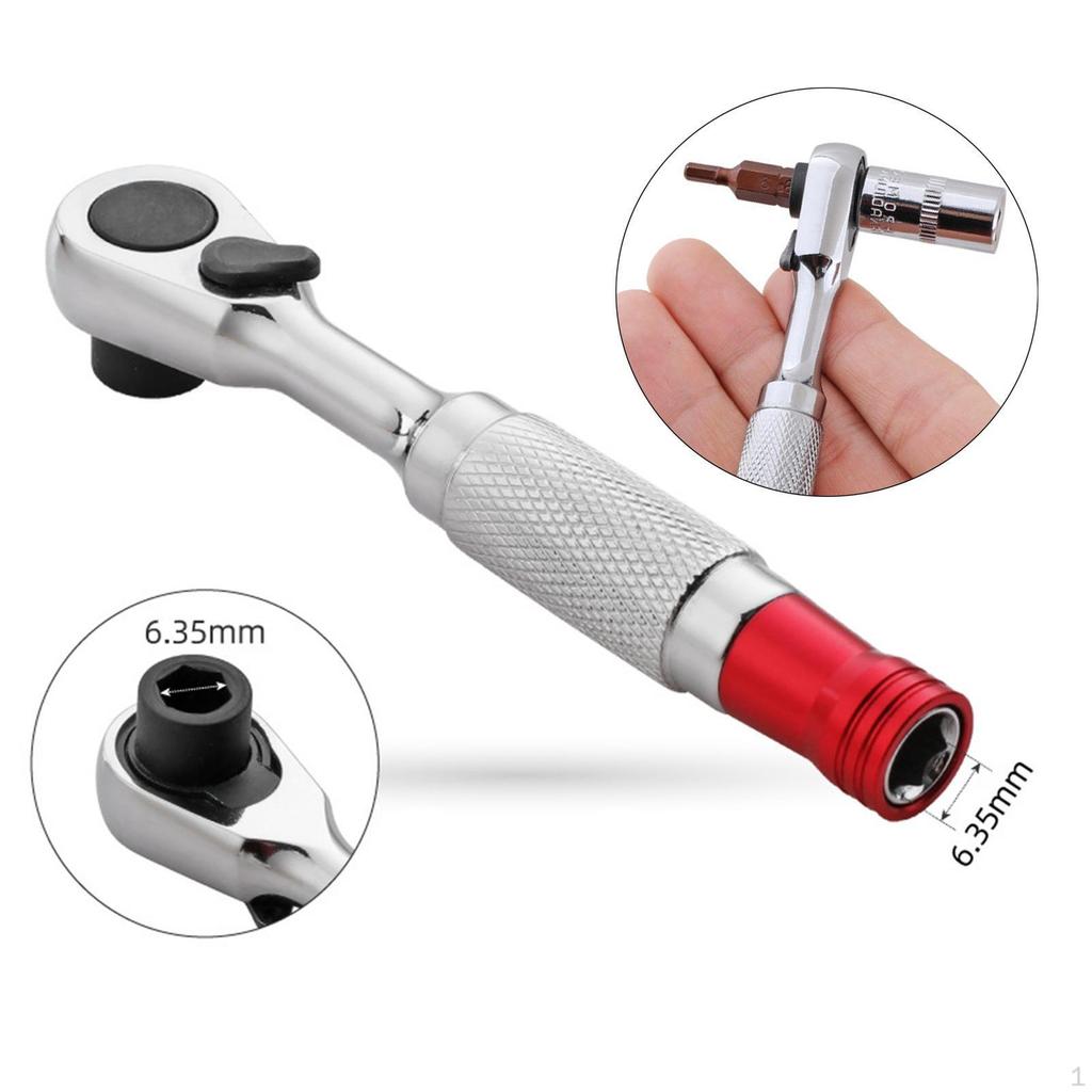 Mini Ratchet Wrench Adjustable 1/4 Inch Bit Driver Multipurpose Compact Repair Tool Hand for