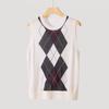 Women'S Diamond Cardigan Vest Vest Sweater Spring New Knitted Vest Vest Bottoming Shirt
