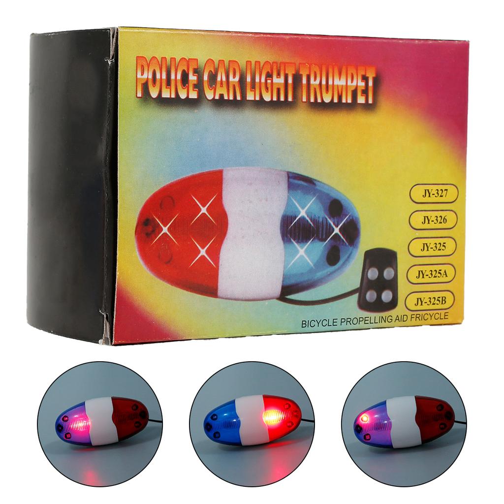 LED Bicycles Bell Police Car Light Electronic Horn Siren 4 Tone Sounds Bike Rear Taillight Bike Lamp Bell Cycling Accessories