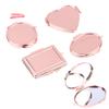 Mini Klappspiegel Schlüsselanhänger - rund Herz Oval Quadratische Form Doppelseitig Kosmetischer Metall Make-up Spiegel für Unterwegs Zubehör