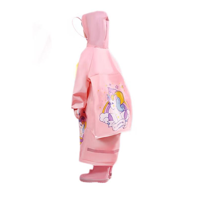Kids  Cartoon EVA Raincoat with Schoolbag Slot 4XL