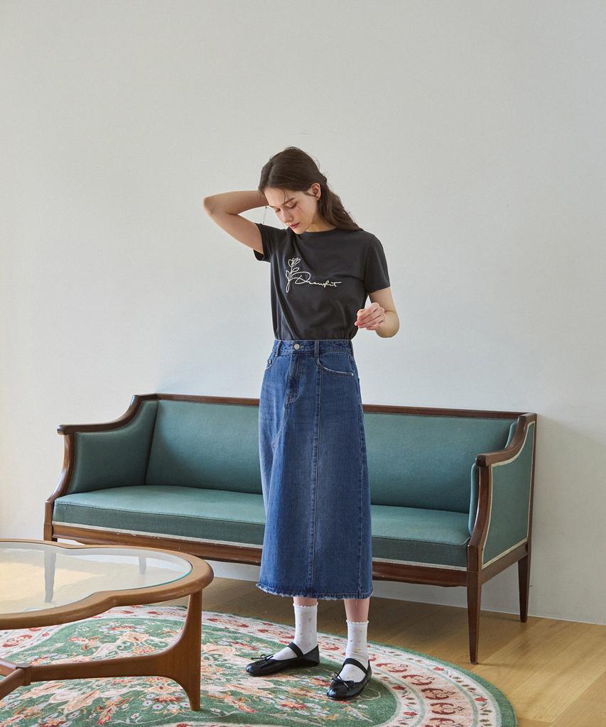 Deuloupisumeon Flower Patch Supima Short Sleeve T-Shirt [Black]
