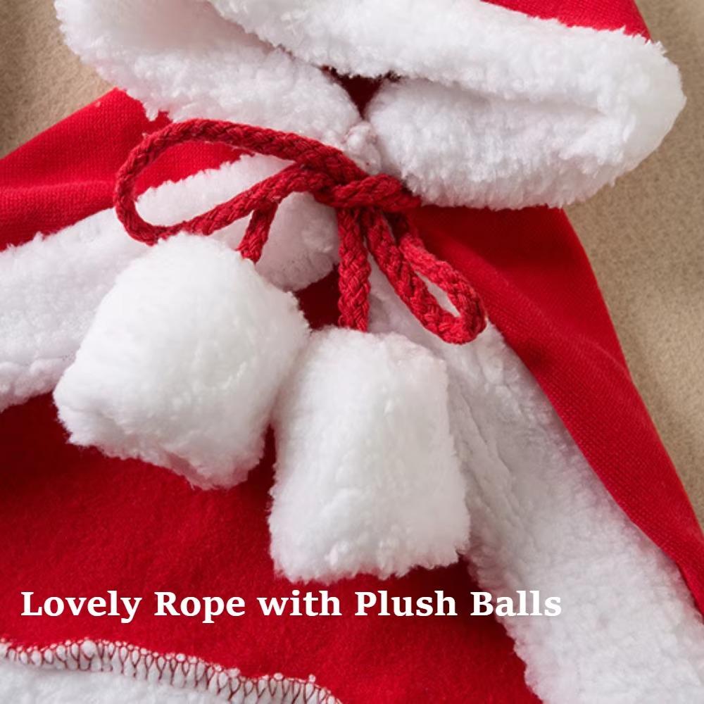 Pets Christmas Costumes Warm Cute Outfits for Pet Red Fluffy Shawls Santa Cosplay Winter Christmas Deer Cloak Simple Dog Clothes