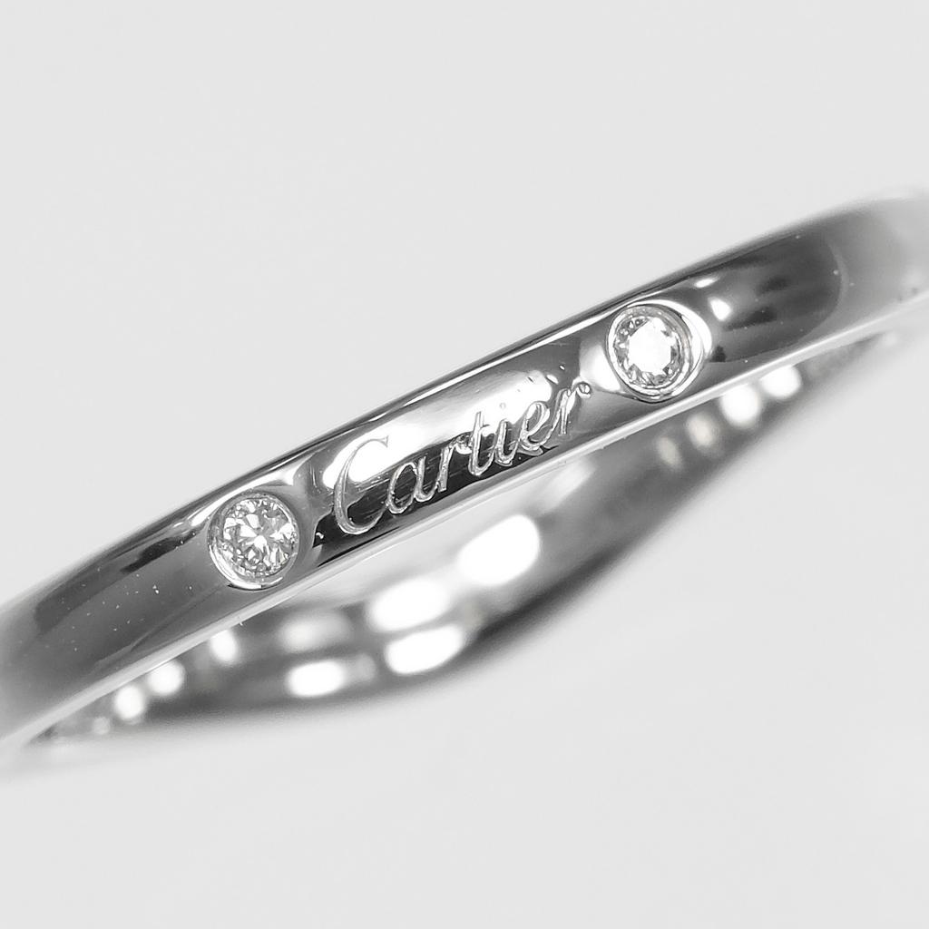 CARTIER Ballerina curve Ring Pt950Platinum/diamond #4.1(US Size) 3g Women Used