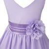 Kids Girls Princess Dress V Neck Flower Tutu Dress Pageant Junior Prom Gown Wedding Bridesmaid Evening Party Dress
