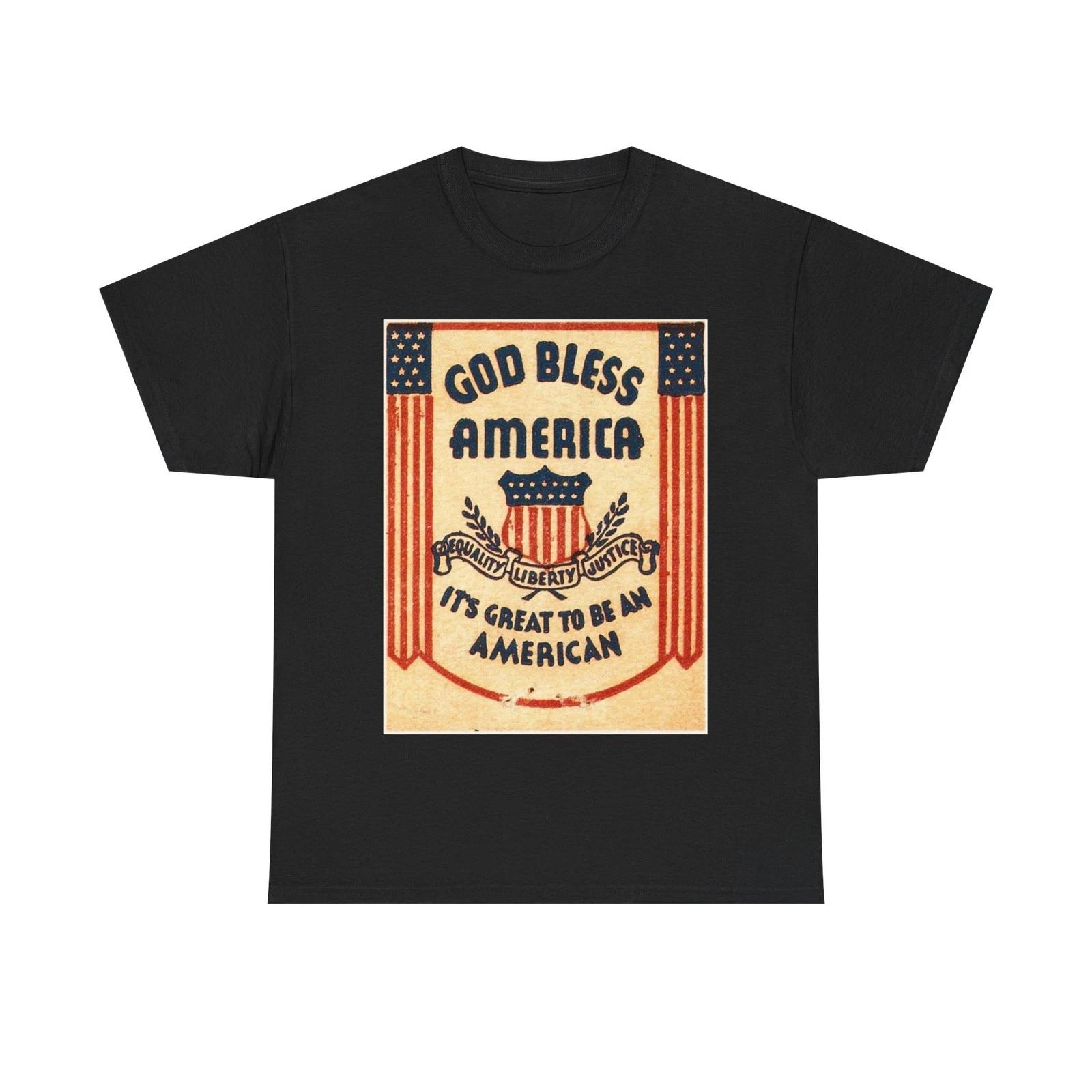 God Bless America Graphic T Shirt Unisex Heavy Cotton Tee GIFT 2XL