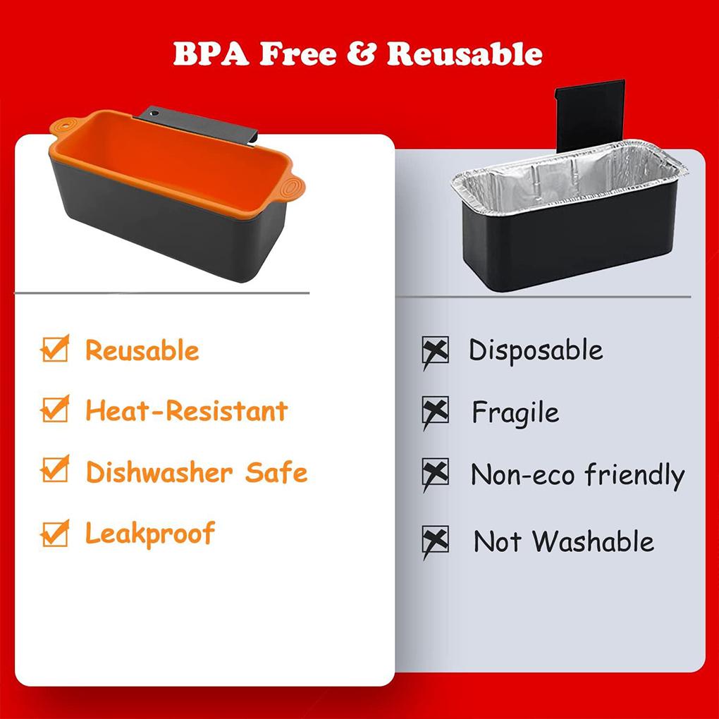 Accessoires de Grill en Silicone Durables et Résistants à la Chaleur Doublure de Four Bac Récupérateur Grill en Silicone pour Plat à Four