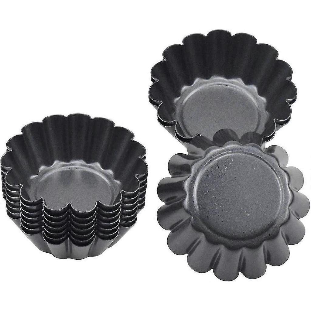 12 Piece Carbon Steel Tartlet Molds, Reusable Egg Tart Molds, Nonstick Egg Tart Pan, Muffin Pan, Cupcake Mold