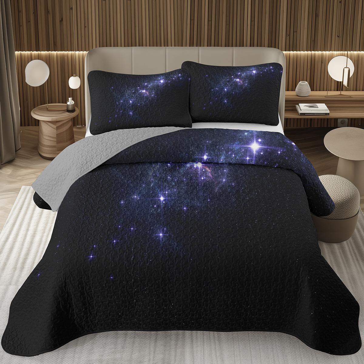 

Комплект лоскутного одеяла «Звездное небо Галактика» 2/3 предмета, Комплект покрывала с геометрическими линиями, Комплект покрывала «Астрология 12 созвездий Зодиака» Твин Кинг EU Single 135x200cm