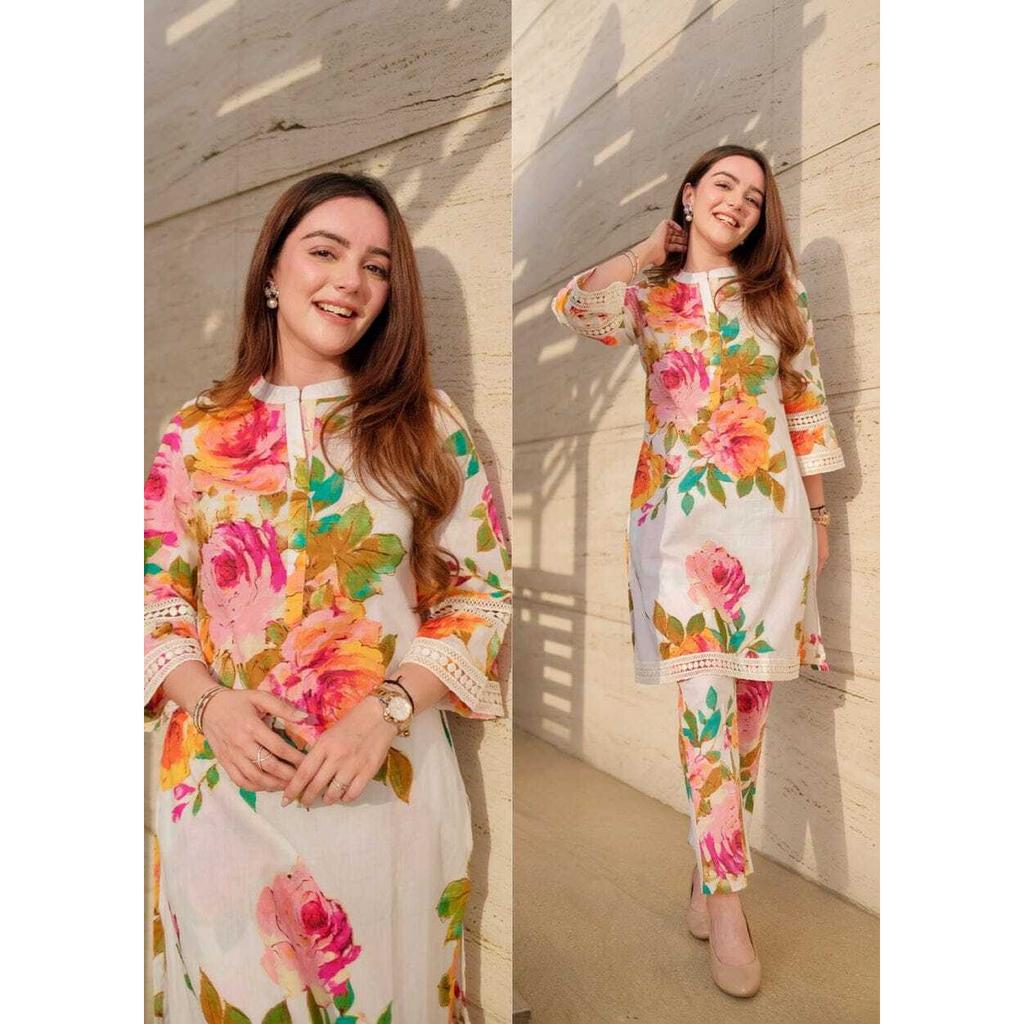 Beautiful Designer Kurti Cord Set Women Bollywood Party Wear Kurta Pant Set VF-1891z