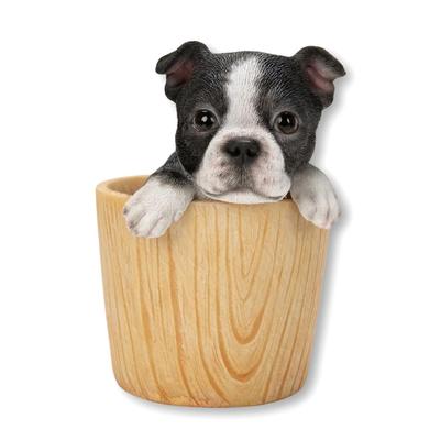 Ubia Boston Terrier Ołówek 10 x 8 x 12 Zwierzę Ogród Uroczy H23239 Stojak, cm, Figurka, Ozdoba, Dekoracja, Realistyczny, Pies,