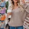 Autumn New Arrivals Loose Knit V-Neck Sweater Women's Clothing