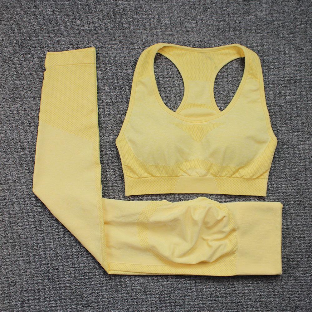 European & American Women's Butt-Lifting Seamless High-Waisted Yoga Pants & Bra Set