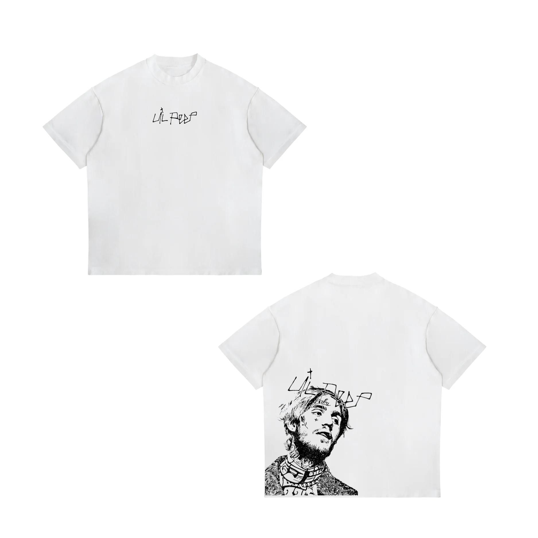 

Cotton Tshirt Vintage Short Sleeve Lil Peep Cry Baby Y2K American Retro T Shirt Unisex Women Summer Hip Hop Harajuku Tees 4XL