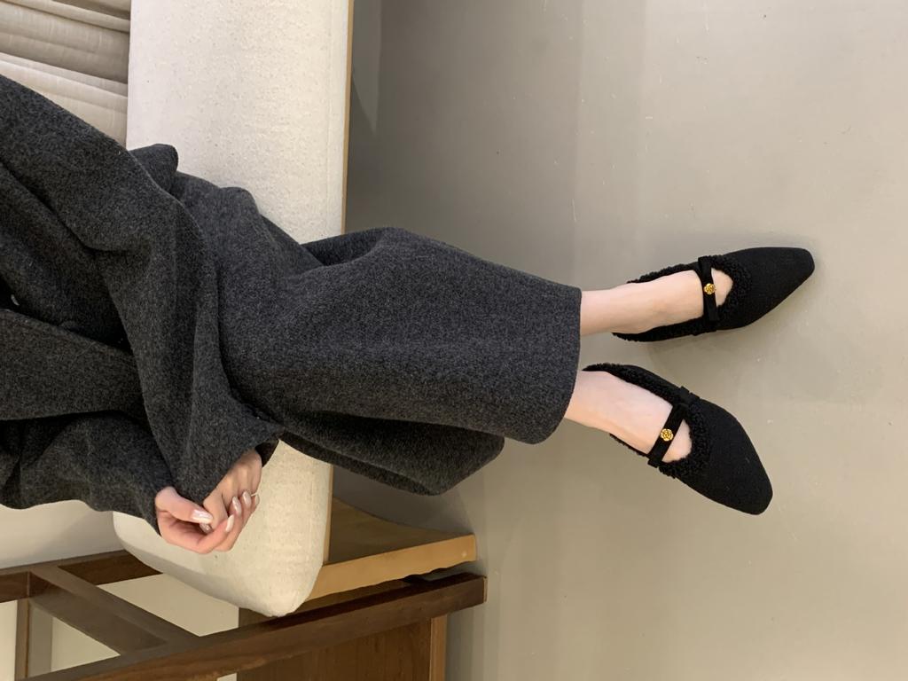 New winter fashion small pointed bow short thick heel velvet warm princess women's single shoes
