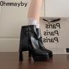 Nightclub Platform Thick Heel Women Ankle Boots Street Style Banquet Party Dress Short Botas Autumn Winter Women's Shoes