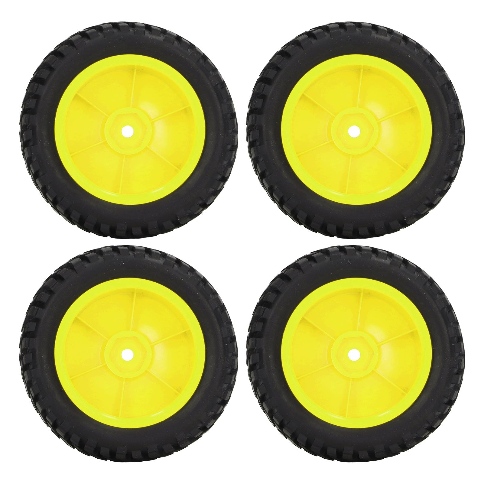 

4PCS 1 10 RC Wheels High Abrasion Resistance Strong Cushioning RC Rubber Tires RC Tires with Nuts for 1 10 Sports Car жовтий