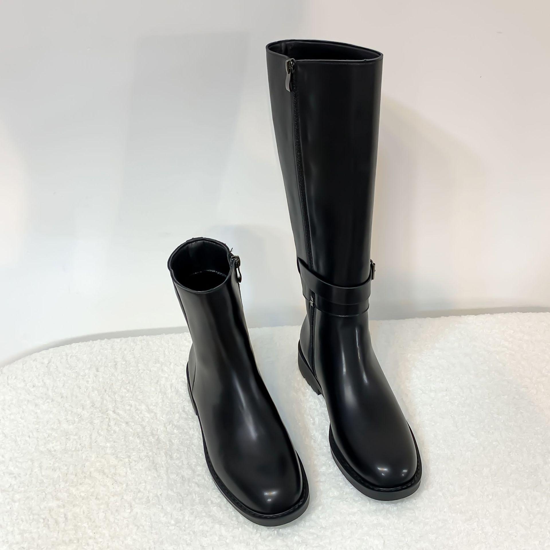 

Виноградные материнские длинные рыцарские сапоги, съемные сапоги-трансформеры для женщин, высококачественные удобные сапоги на толстой подошве в корейском стиле для женщин 40 чёрный