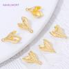 18K Gold Plated Brass Flower Bud Beads Caps with Pearl Mounting Connectors,Bail For Jewelry,DIY Necklace Making Accessories