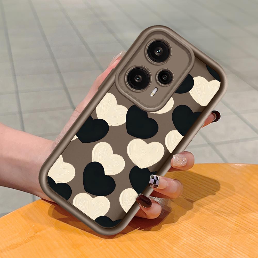 

Мягкий силиконовый квадратный чехол с рисунком лестницы для телефона, полное покрытие, противоударный защитный резиновый чехол для камеры для Xiaomi Redmi Redmi Note 13R 5G коричневый