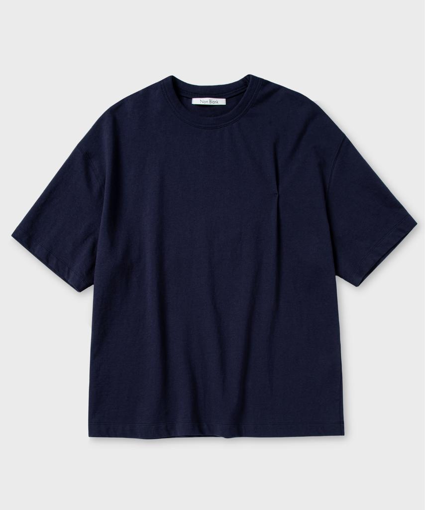NONBLANK Pleated Half T-Shirt_Navy