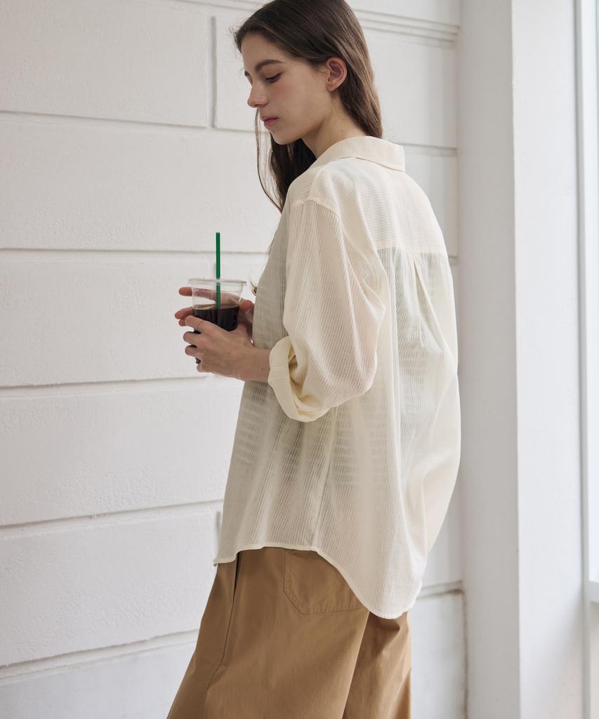 Deuloupisumeon Snappy Wafer Cotton Shirt [White]