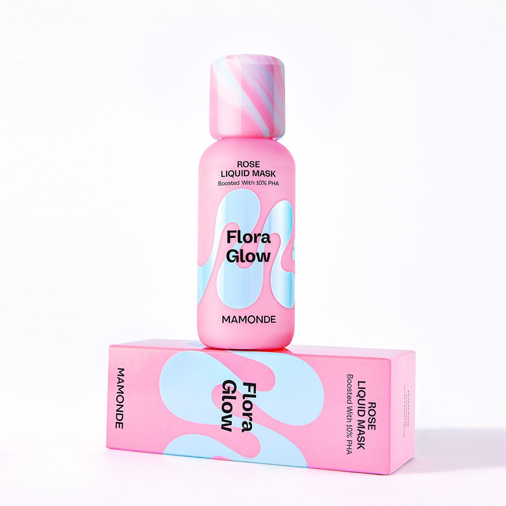 Mamonde Flora Glow Rose Liquid Mask 80ml + Pore Control Peony Liquid Mask 80ml - Glow Care, Korean