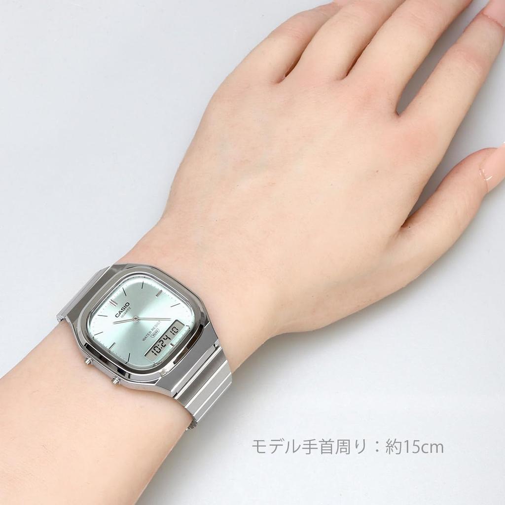 CASIO Quartz Watch Edgy Collection Unisex Dual Time Bluish Green Overseas Model [Casio] Analog-Digital AQ-240E-2A