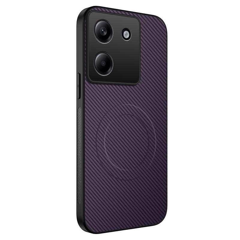 Luxury Black Carbon Fiber Wireless Charge Case For Xiaomi POCO M7 Pro Poco X7 Pro X6 Soft Magnetic Phone Cover POCO X6 Pro Cases