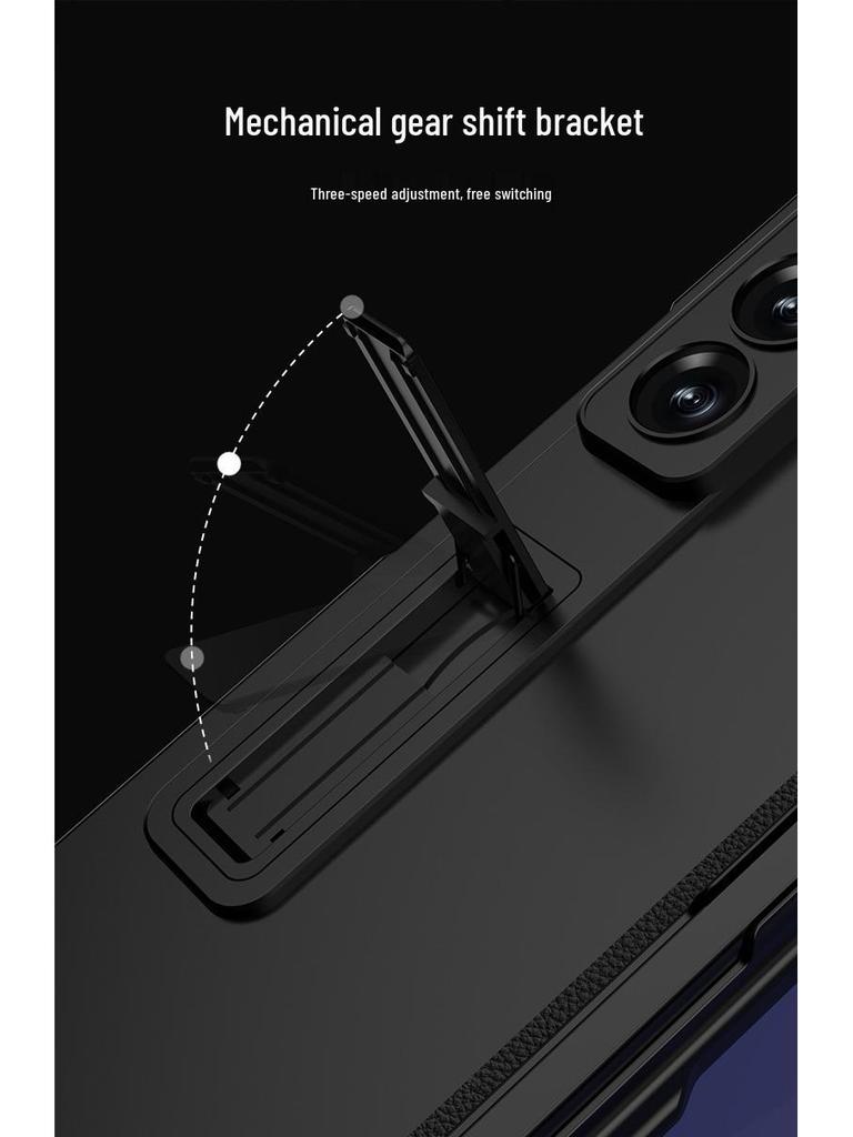 Samsung Z Fold7 Magnetic Solid Color Flip Case with Pen Slot and Stand