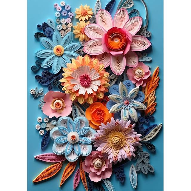 Paper Quilling Visual Effects Landscape Prints Poster Canvas Painting Modern Wall Art Picture For Living Room Bedroom Home Decor