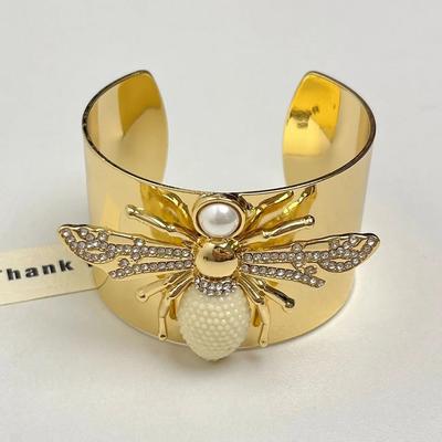 Wide Version Bracelet Women's Light Luxury High-quality  Full Bee Opening  Exquisite Bracelet Armband