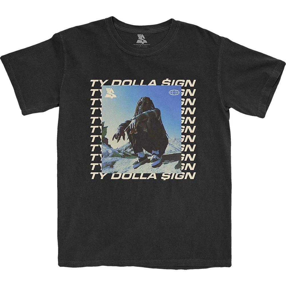 Herren Ty Dolla Sign Global Square Slim Fit T-Shirt Klein Schwarz
