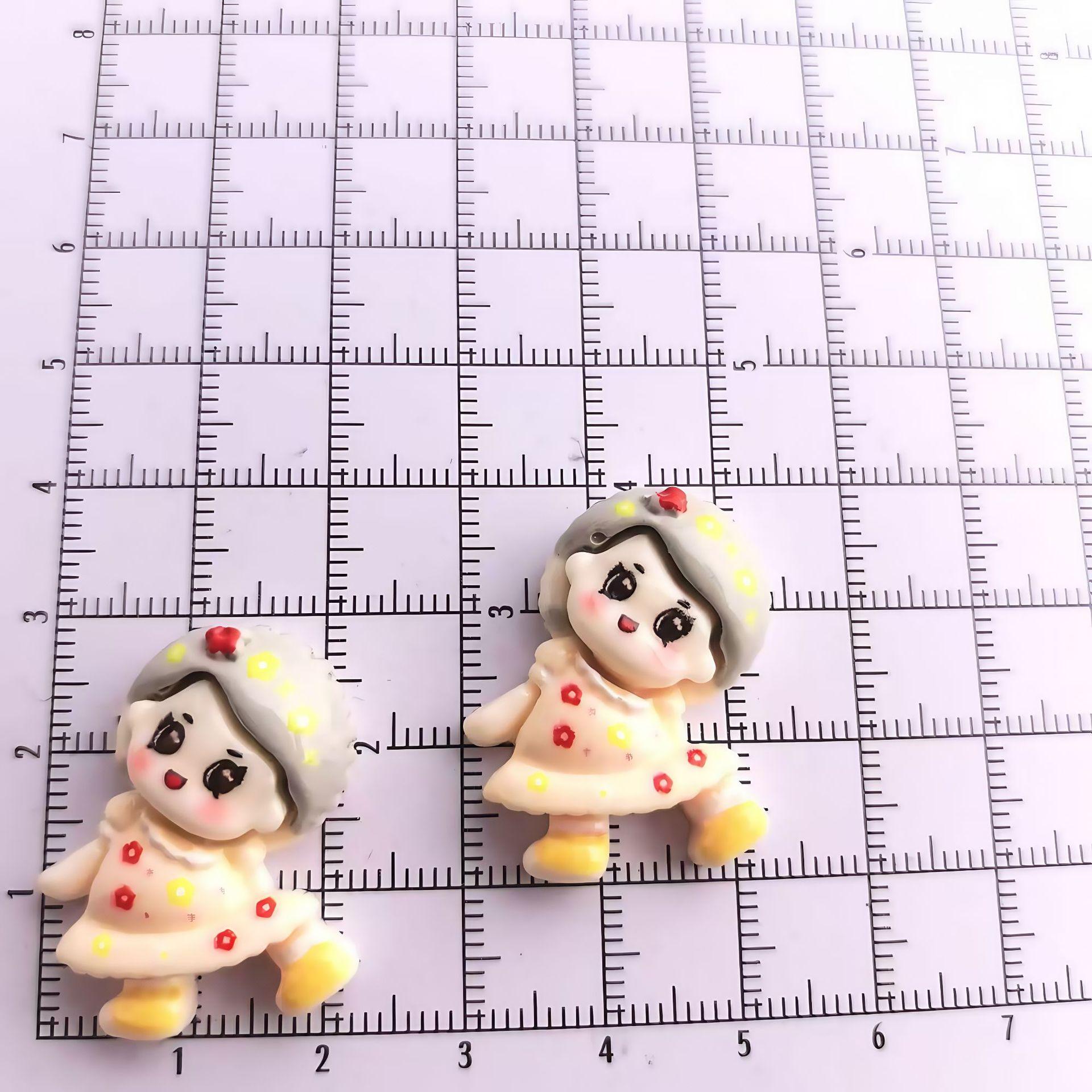 Glossy Spring Skirt Girl DIY Resin Ornaments for Hair Clips, Phone Cases, Cups, and Headdresses Small Card