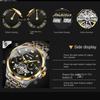 JINSHIDUN Tourbillon Automatic Mechanical Watch, Multi-functional Sports Waterproof Luminous Men's Watch