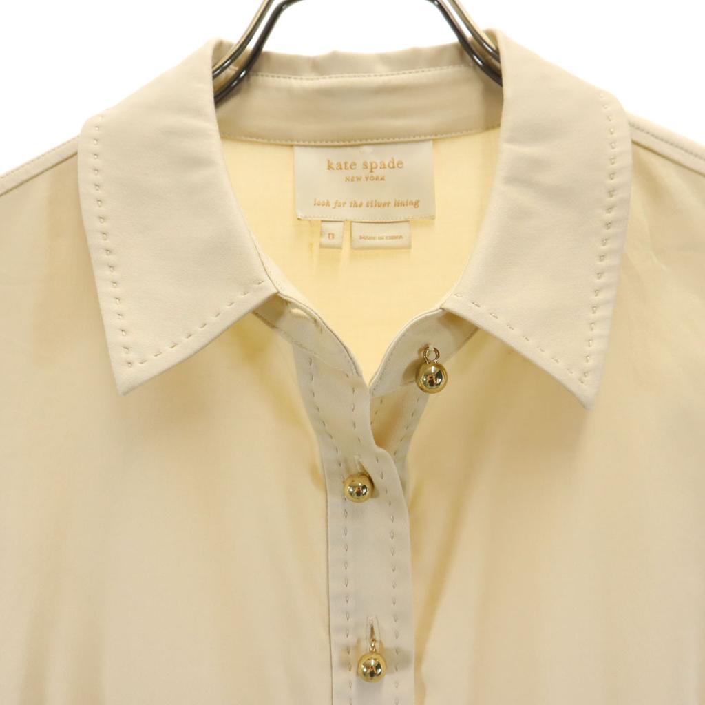 Kate Spade Short Sleeve Half Button One Piece Off-white Women Used